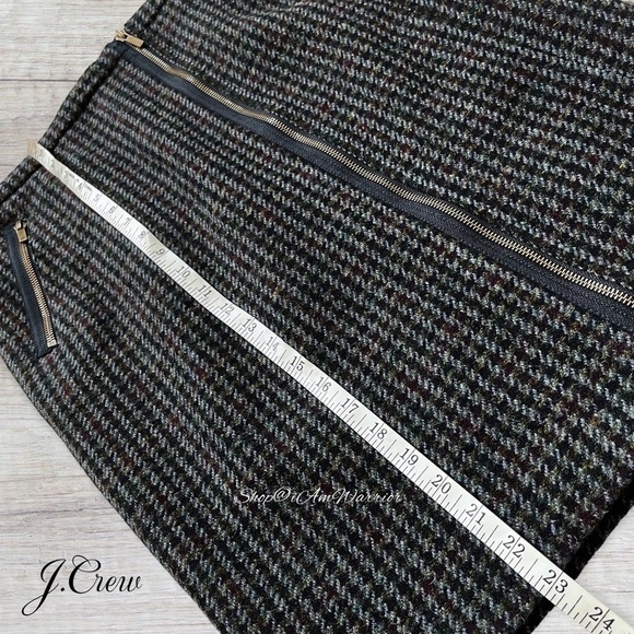 J.Crew wool houndstooth zipper moto style pencil skirt *shop@iamwarrior - Picture 11 of 13
